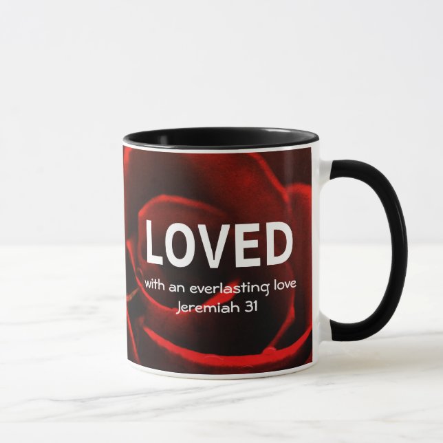 Valentine | Red Rose | LOVED | Christian Mug (Right)