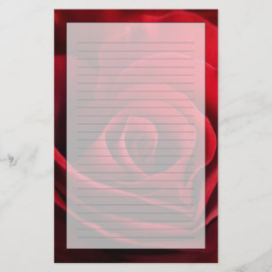 Valentine Red Rose Stationery