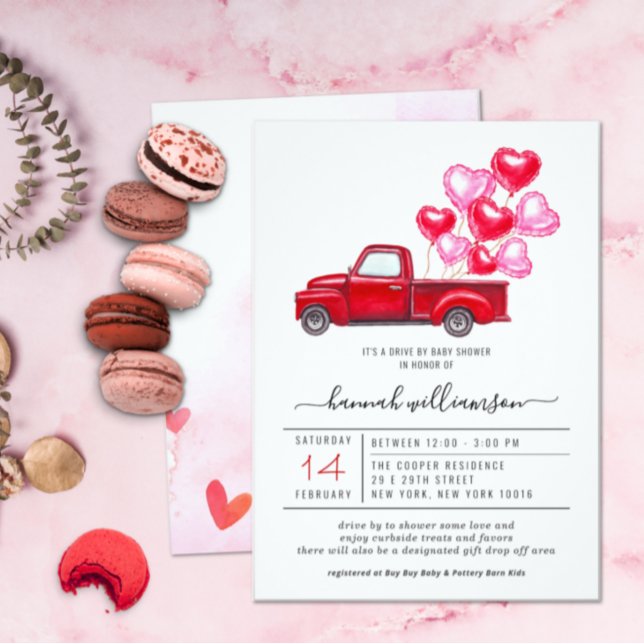 Valentine Red Truck | Drive-By Baby Shower Invitation (Creator Uploaded)