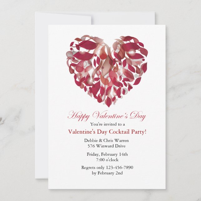 Valentine Ribbons Invitation (Front)
