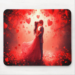 Valentine Romantic Young Couple on a Thick Laptop Mouse Mat