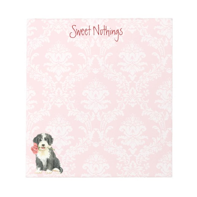 Valentine Rose Beardie Notepad (Front)