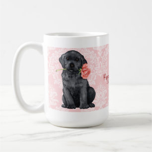 Valentine Rose Black Lab Coffee Mug