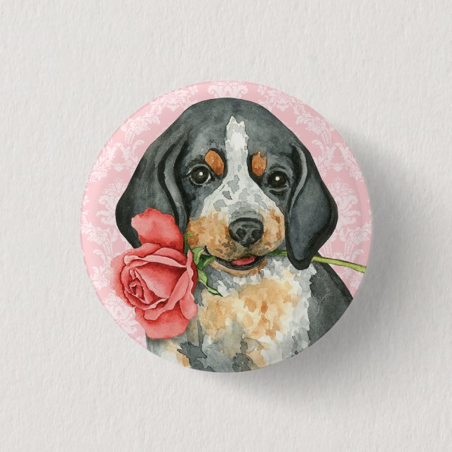 Valentine Rose Bluetick 3 Cm Round Badge (Front)