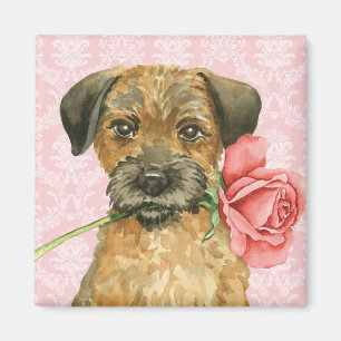 Valentine Rose Border Terrier Magnet