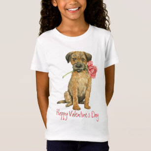 Valentine Rose Border Terrier T-Shirt