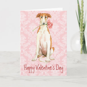 Valentine Rose Borzoi Holiday Card