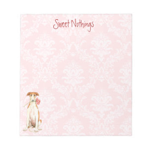 Valentine Rose Borzoi Notepad