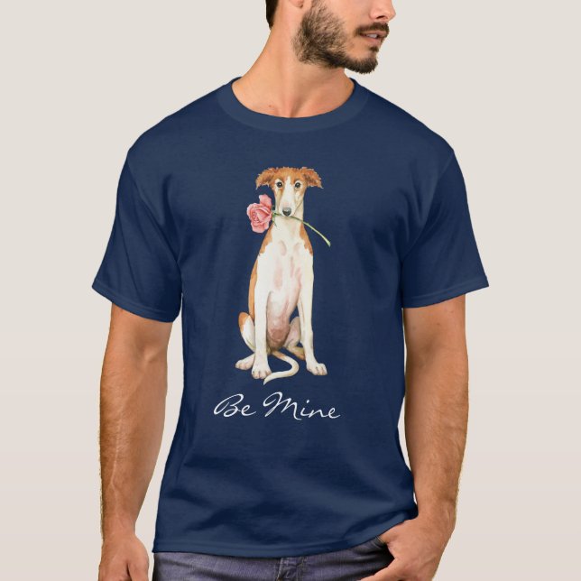 Valentine Rose Borzoi T-Shirt (Front)
