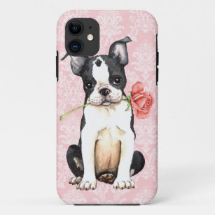 Valentine Rose Boston Terrier iPhone 11 Case