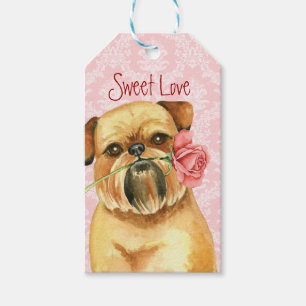 Valentine Rose Brussels Griffon Gift Tags