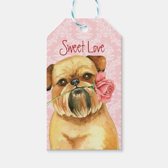 Valentine Rose Brussels Griffon Gift Tags (Front)