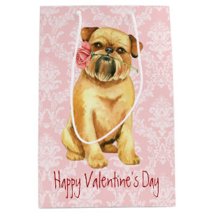Valentine Rose Brussels Griffon Medium Gift Bag
