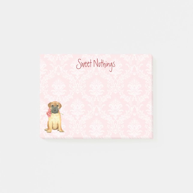 Valentine Rose Bullmastiff Post-it Notes (Front)