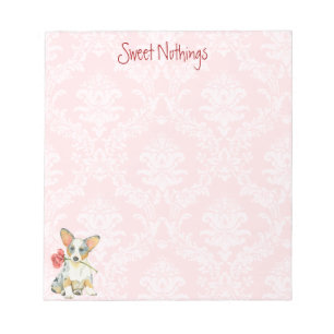 Valentine Rose Cardigan Welsh Corgi Notepad