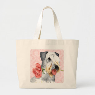 Valentine Rose Cesky Terrier Large Tote Bag