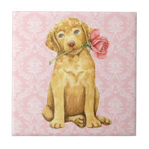 Valentine Rose Chesapeake Bay Retriever Tile