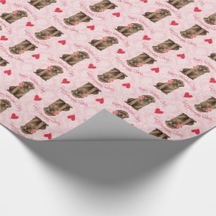 Valentine Rose Chocolate Lab Wrapping Paper