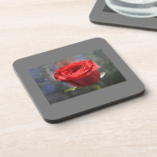 Valentine Rose Cork Coaster (Left Side)