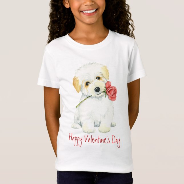 Valentine Rose Coton de Tulear T-Shirt (Front)