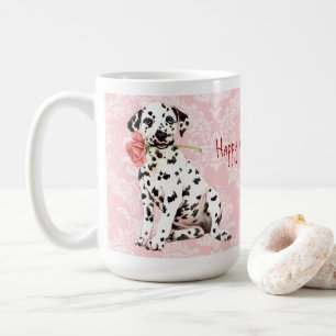 Valentine Rose Dalmatian Coffee Mug