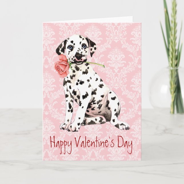 Valentine Rose Damatian Holiday Card (Front)