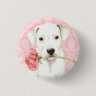 Valentine Rose Dogo 3 Cm Round Badge