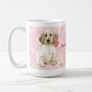 Valentine Rose English Setter Coffee Mug