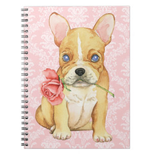 Valentine Rose Frenchie Notebook