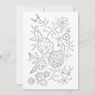 Valentine Rose Garden Adult Colouring Card