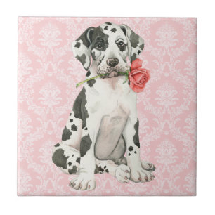 Valentine Rose Great Dane Tile