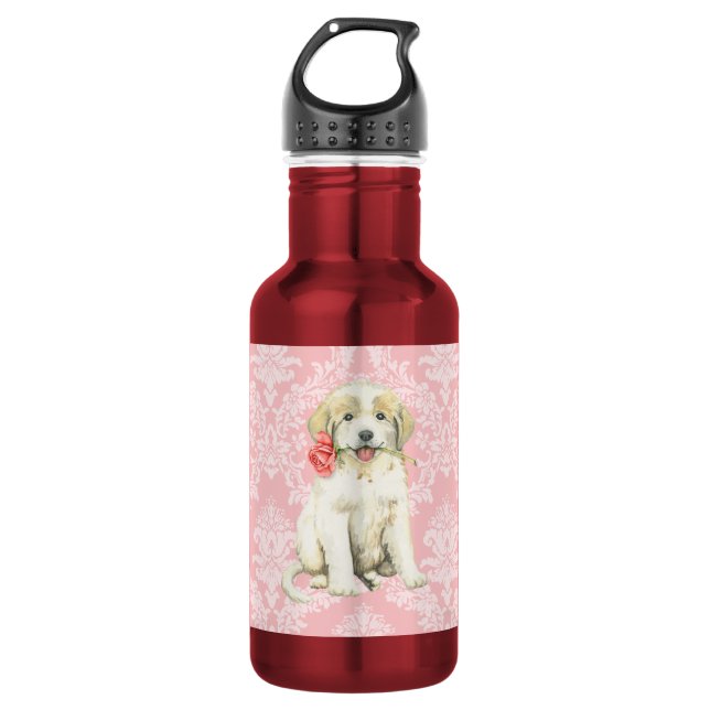 Valentine Rose Great Pyrenees 532 Ml Water Bottle (Front)