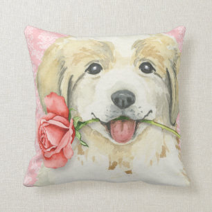 Valentine Rose Great Pyrenees Cushion