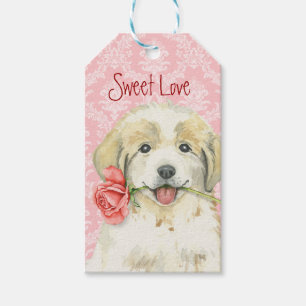 Valentine Rose Great Pyrenees Gift Tags