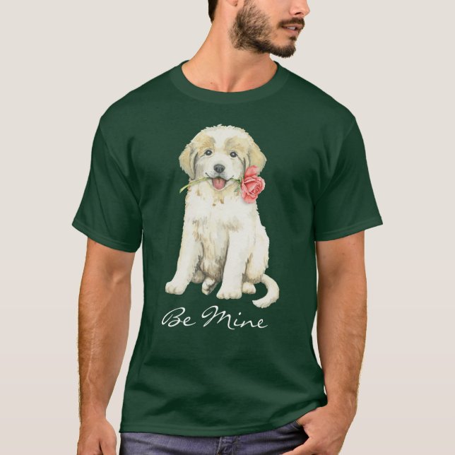 Valentine Rose Great Pyrenees T-Shirt (Front)