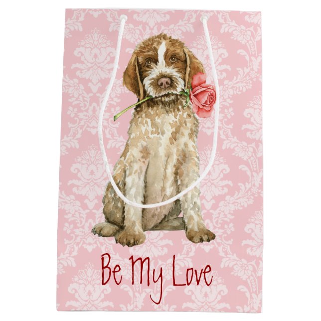 Valentine Rose Griffon Medium Gift Bag (Back)