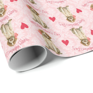 Valentine Rose Griffon Wrapping Paper