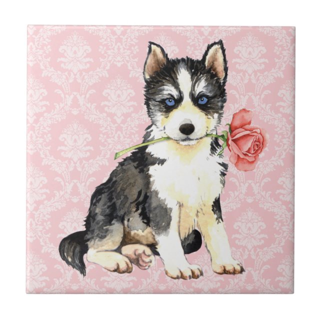Valentine Rose Husky Tile (Front)