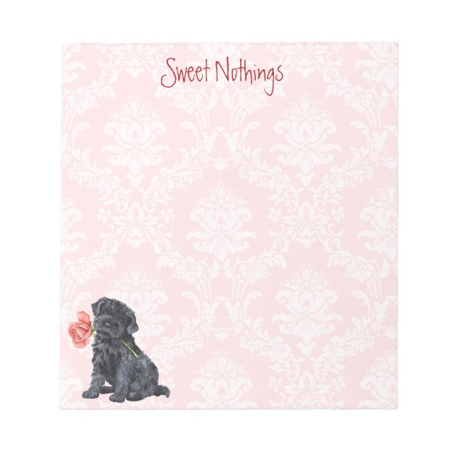 Valentine Rose Kerry Blue Terrier Notepad (Front)
