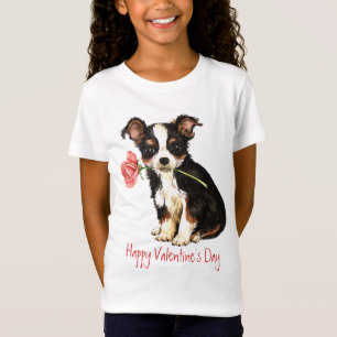 Valentine Rose Long Coat Chihuahua T-Shirt