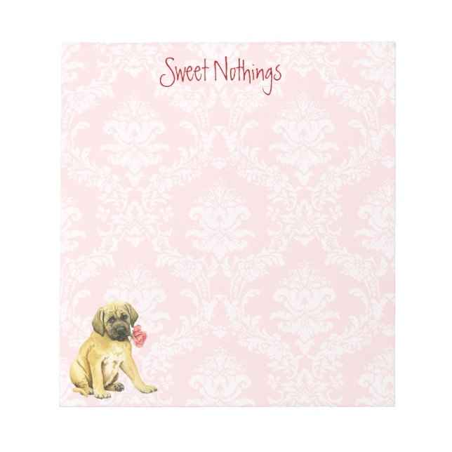 Valentine Rose Mastiff Notepad (Front)
