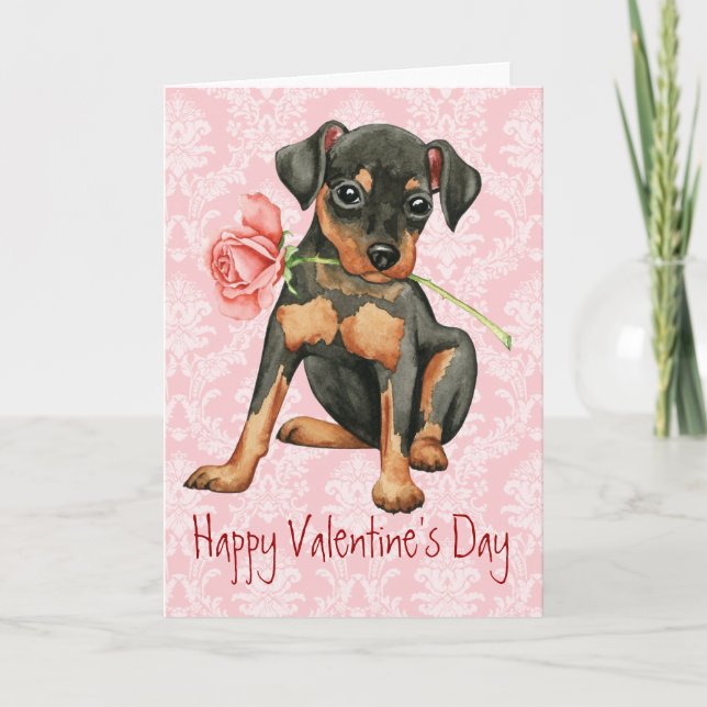 Valentine Rose Min Pin Holiday Card (Front)
