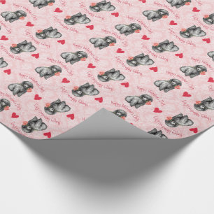 Valentine Rose Miniature Poodle Wrapping Paper