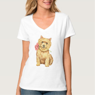 Valentine Rose Norwich Terrier T-Shirt
