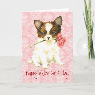 Valentine Rose Papillon Holiday Card