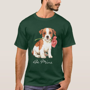 Valentine Rose Parson Russell Terrier T-Shirt