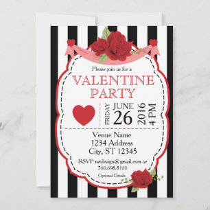 Valentine Rose Party Invitation