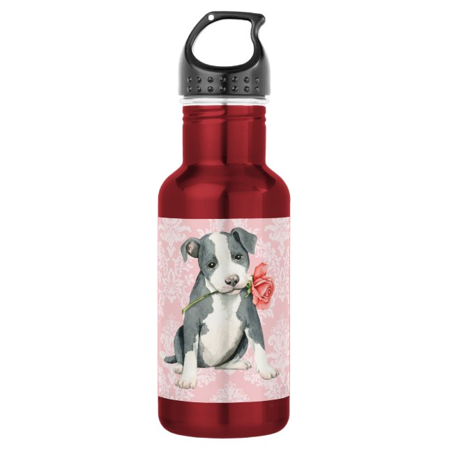 Valentine Rose Pit Bull 532 Ml Water Bottle (Front)
