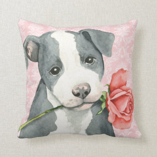 Valentine Rose Pit Bull Cushion