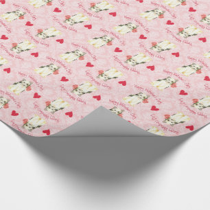 Valentine Rose Powderpuff Wrapping Paper